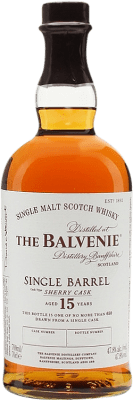 128,95 € 免费送货 | 威士忌单一麦芽威士忌 Balvenie Single Barrel 斯佩塞 英国 15 岁 瓶子 70 cl