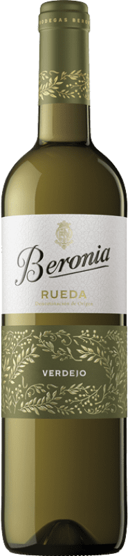 9,95 € Spedizione Gratuita | Vino bianco Beronia D.O. Rueda Castilla y León Spagna Verdejo Bottiglia 75 cl