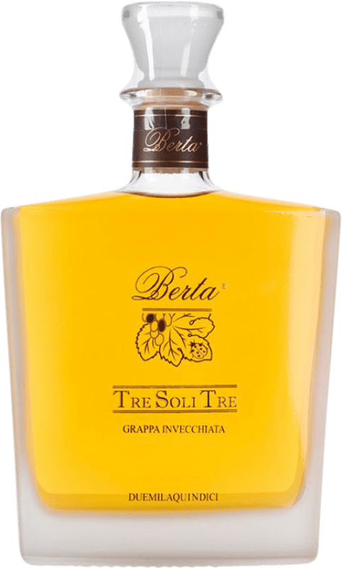179,95 € Spedizione Gratuita | Grappa Berta Tre Soli Tre di Nebbiolo Piemonte Italia Bottiglia 70 cl