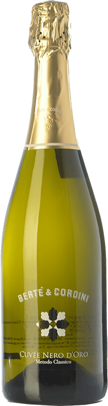 15,95 € Free Shipping | White sparkling Bertè & Cordini Nero d'Oro D.O.C.G. Oltrepò Pavese Metodo Classico Lombardia Italy Pinot Black Bottle 75 cl