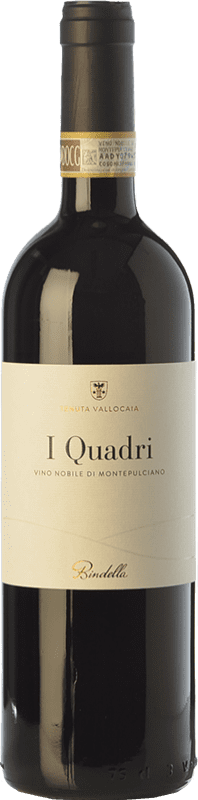 33,95 € Spedizione Gratuita | Vino rosso Bindella I Quadri D.O.C.G. Vino Nobile di Montepulciano Toscana Italia Sangiovese Bottiglia 75 cl