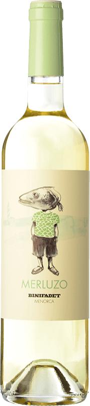 15,95 € Бесплатная доставка | Белое вино Binifadet Merluzo I.G.P. Vi de la Terra de Illa de Menorca Балеарские острова Испания Merlot, Malvasía, Muscat, Chardonnay бутылка 75 cl
