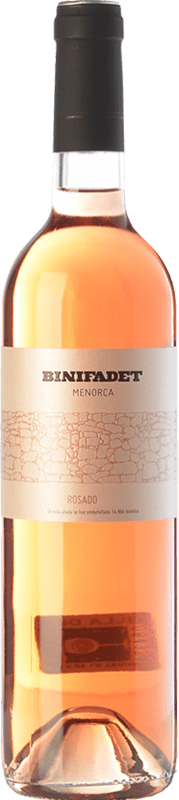 18,95 € Бесплатная доставка | Розовое вино Binifadet I.G.P. Vi de la Terra de Illa de Menorca Балеарские острова Испания Merlot, Monastrell бутылка 75 cl