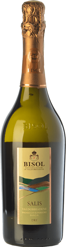 17,95 € Бесплатная доставка | Белое игристое вино Bisol Salis Seco — Сухое D.O.C.G. Prosecco di Conegliano-Valdobbiadene Treviso Италия Glera — Глера 75 cl