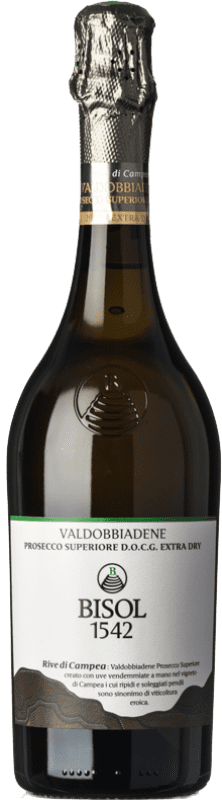 25,95 € 送料無料 | 白のスパークリングワイン Bisol Vigneti del Fol Extra Seco — スーパードライ D.O.C.G. Prosecco di Conegliano-Valdobbiadene トレヴィーゾ イタリア Glera — グレラ ボトル 75 cl