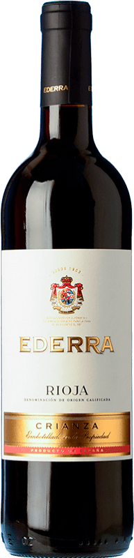 6,95 € Envoi gratuit | Vin rouge Bodegas Bilbaínas Ederra Crianza D.O.Ca. Rioja La Rioja Espagne Tempranillo Bouteille 75 cl
