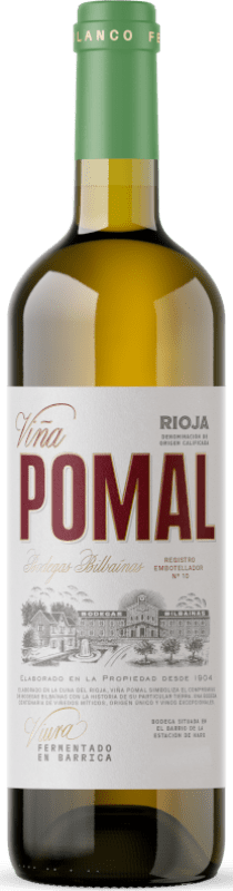 10,95 € Envio grátis | Vinho Branco Bodegas Bilbaínas Viña Pomal D.O.Ca. Rioja La Rioja Espanha Viura, Malvasia 75 cl