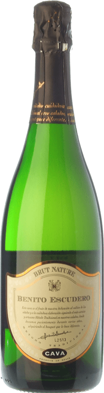 12,95 € Free Shipping | White Sparkling Wine Bodegas Escudero Brut Nature Reserve — Aged D.O. Cava Catalonia Spain Viura Bottle 75 cl