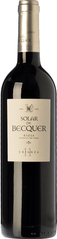 11,95 € Spedizione Gratuita | Vino rosso Bodegas Escudero Solar de Becquer Crianza D.O.Ca. Rioja La Rioja Spagna Tempranillo, Grenache, Mazuelo Bottiglia 75 cl