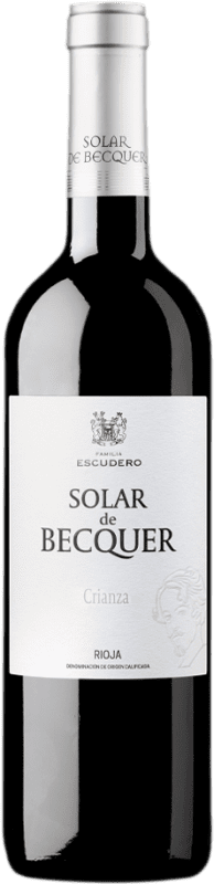 9,95 € Spedizione Gratuita | Vino Rosso Bodegas Escudero Solar de Becquer Crianza — Invecchiato in Botte D.O.Ca. Rioja La Rioja Spagna Tempranillo, Garnacha — Grenache, Mazuelo 75 cl
