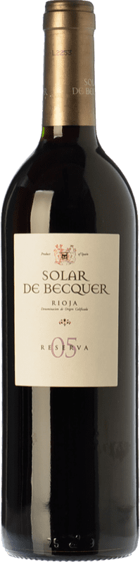 17,95 € Envío gratis | Vino tinto Bodegas Escudero Solar de Becquer Reserva D.O.Ca. Rioja La Rioja España Tempranillo, Garnacha, Mazuelo Botella 75 cl