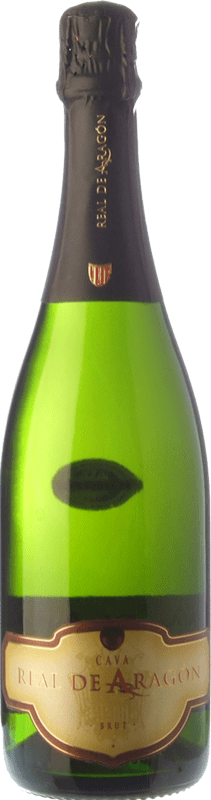 7,95 € Envío gratis | Espumoso blanco Langa Real de Aragón Brut Joven D.O. Cava Cataluña España Macabeo, Chardonnay Botella 75 cl