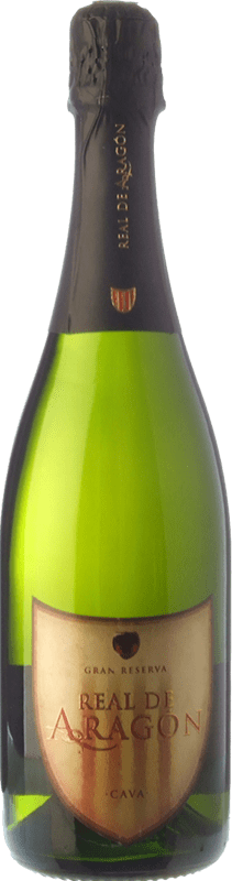 13,95 € Envío gratis | Espumoso blanco Langa Real de Aragón Brut Nature Gran Reserva D.O. Cava Cataluña España Macabeo, Chardonnay Botella 75 cl