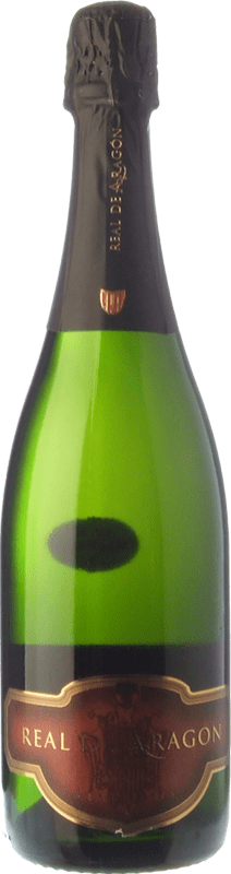 8,95 € Envio grátis | Espumante branco Langa Real de Aragón Brut Nature Reserva D.O. Cava Catalunha Espanha Macabeo, Chardonnay Garrafa 75 cl