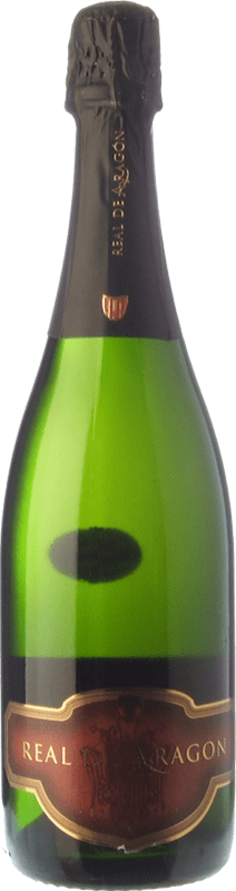8,95 € Envío gratis | Espumoso blanco Langa Real de Aragón Brut Nature Reserva D.O. Cava Cataluña España Macabeo, Chardonnay Botella 75 cl