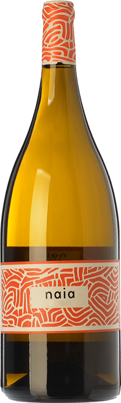 27,95 € Envío gratis | Vino blanco Naia D.O. Rueda Castilla y León España Verdejo Botella Magnum 1,5 L