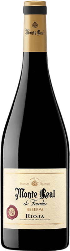 15,95 € Envío gratis | Vino Tinto Bodegas Riojanas Monte Real Reserva Familiar D.O.Ca. Rioja La Rioja España Tempranillo Botella 75 cl