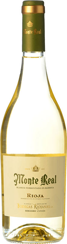 14,95 € 免费送货 | 白酒 Bodegas Riojanas Monte Real Fermentado en Barrica 岁 D.O.Ca. Rioja 拉里奥哈 西班牙 Viura, Malvasía 瓶子 75 cl