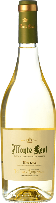 10,95 € Envoi gratuit | Vin Blanc Bodegas Riojanas Monte Real Fermenté en Barrique D.O.Ca. Rioja La Rioja Espagne Viura, Malvasía Bouteille 75 cl
