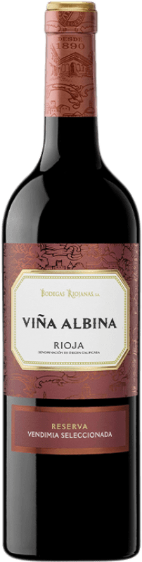 15,95 € Spedizione Gratuita | Vino rosso Bodegas Riojanas Viña Albina Selección Riserva D.O.Ca. Rioja La Rioja Spagna Tempranillo, Graciano, Mazuelo Bottiglia 75 cl