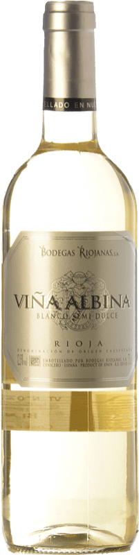 6,95 € Бесплатная доставка | Белое вино Bodegas Riojanas Viña Albina Полусухое Полусладкое D.O.Ca. Rioja Ла-Риоха Испания Viura, Malvasía бутылка 75 cl