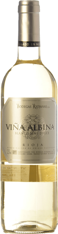6,95 € Envio grátis | Vinho Branco Bodegas Riojanas Viña Albina Semiseco — Meio Seco D.O.Ca. Rioja La Rioja Espanha Viura, Malvasia 75 cl