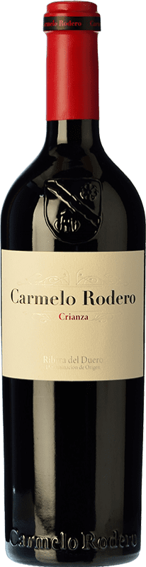 29,95 € 送料無料 | 赤ワイン Carmelo Rodero Crianza — クリアンサ D.O. Ribera del Duero カスティーリャ・イ・レオン スペイン Tempranillo — テンプラニーリョ, Cabernet Sauvignon — カベルネ・ソーヴィニヨン 75 cl