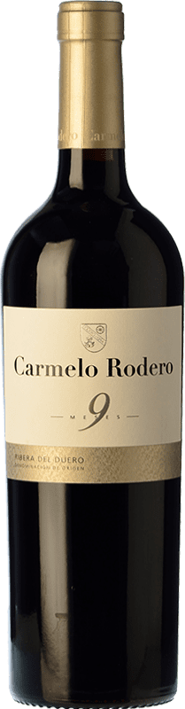 18,95 € Бесплатная доставка | Красное вино Carmelo Rodero 9 Meses Молодой D.O. Ribera del Duero Кастилия-Леон Испания Tempranillo бутылка 75 cl