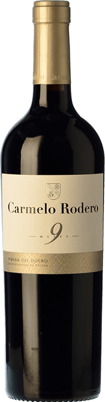 19,95 € Бесплатная доставка | Красное вино Carmelo Rodero 9 Meses Молодой D.O. Ribera del Duero Кастилия-Леон Испания Tempranillo бутылка 75 cl