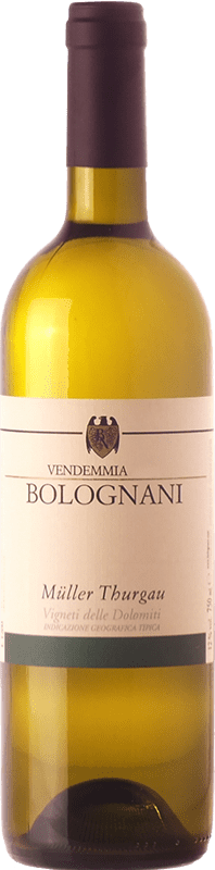 11,95 € Spedizione Gratuita | Vino bianco Bolognani I.G.T. Vigneti delle Dolomiti Trentino Italia Müller-Thurgau Bottiglia 75 cl