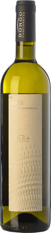 16,95 € Envío gratis | Vino Blanco Borgo Paglianetto Vertis D.O.C. Verdicchio di Matelica Marche Italia Verdicchio Eco — Ecológico Botella 75 cl