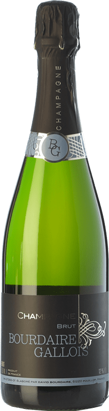33,95 € Бесплатная доставка | Белое игристое Bourdaire Gallois брют A.O.C. Champagne шампанское Франция Pinot Meunier бутылка 75 cl
