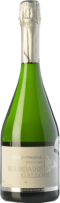 42,95 € 免费送货 | 白起泡酒 Bourdaire Gallois Cuvée Prestige A.O.C. Champagne 香槟酒 法国 Pinot Black, Chardonnay, Pinot Meunier 瓶子 75 cl