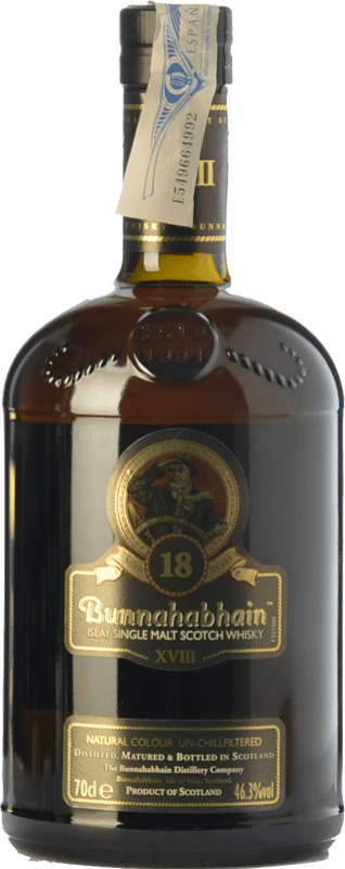 142,95 € Free Shipping | Whisky Single Malt Bunnahabhain Islay United Kingdom 18 Years Bottle 70 cl