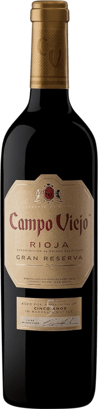 25,95 € 送料無料 | 赤ワイン Campo Viejo グランド・リザーブ D.O.Ca. Rioja ラ・リオハ スペイン Tempranillo, Graciano, Mazuelo ボトル 75 cl