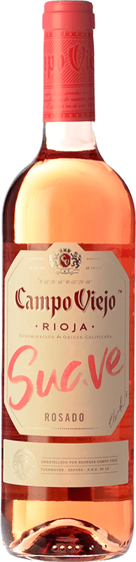 6,95 € 免费送货 | 玫瑰酒 Campo Viejo 年轻的 D.O.Ca. Rioja 拉里奥哈 西班牙 Tempranillo 瓶子 75 cl
