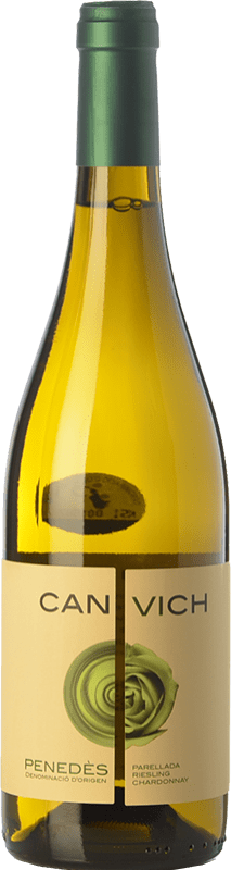 8,95 € Бесплатная доставка | Белое вино Can Vich Parellada Chardonnay D.O. Penedès Каталония Испания Chardonnay — Шардоне, Parellada — Парельяда, Riesling — Рислинг 75 cl