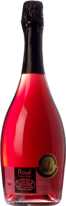 14,95 € Kostenloser Versand | Rosé Sekt Canals & Munné Brut — Herb Rosé Reserve — Gereift D.O. Cava Katalonien Spanien Pinot Noir — Spätburgunder 75 cl