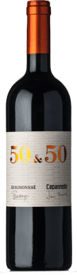 131,95 € Envio grátis | Vinho tinto Capannelle 50&50 I.G.T. Toscana Tuscany Itália Merlot, Sangiovese Garrafa 75 cl