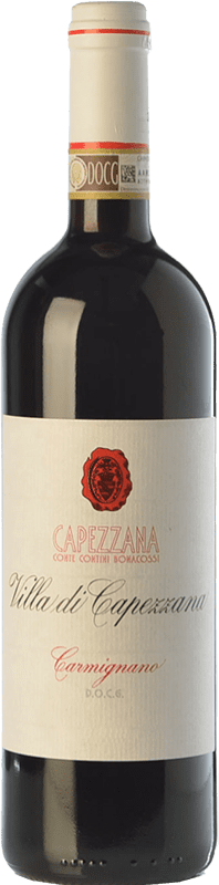 23,95 € Free Shipping | Red Wine Capezzana Villa D.O.C.G. Carmignano Tuscany Italy Cabernet Sauvignon, Sangiovese Eco — Organic Bottle 75 cl