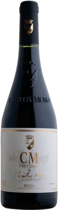 35,95 € Free Shipping | Red wine Carlos Moro Prestigio Aged D.O.Ca. Rioja The Rioja Spain Tempranillo Bottle 75 cl