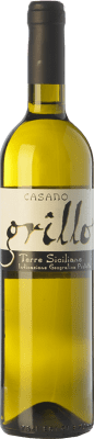 8,95 € 免费送货 | 白酒 Casano I.G.T. Terre Siciliane 西西里岛 意大利 Grillo 瓶子 75 cl