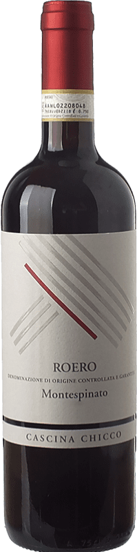 15,95 € Spedizione Gratuita | Vino rosso Cascina Chicco Montespinato D.O.C.G. Roero Piemonte Italia Nebbiolo Bottiglia 75 cl