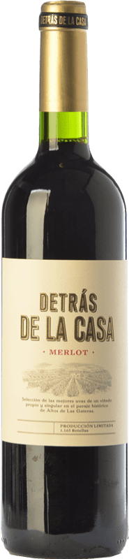 16,95 € Envío gratis | Vino tinto Uvas Felices Detrás de la Casa Crianza D.O. Yecla Región de Murcia España Merlot Botella 75 cl