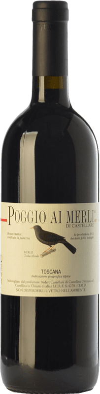 82,95 € Envio grátis | Vinho tinto Castellare di Castellina Poggio ai Merli I.G.T. Toscana Tuscany Itália Merlot Garrafa 75 cl