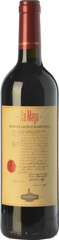 28,95 € Free Shipping | Red wine Castello di Cigognola La Maga D.O.C. Oltrepò Pavese Lombardia Italy Barbera Bottle 75 cl