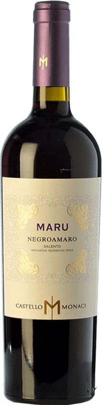 13,95 € 免费送货 | 红酒 Castello Monaci Maru I.G.T. Salento 坎帕尼亚 意大利 Negroamaro 瓶子 75 cl