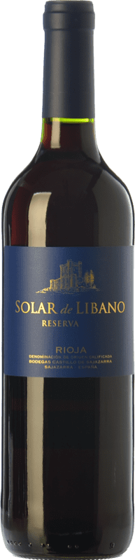 15,95 € Free Shipping | Red wine Castillo de Sajazarra Solar de Líbano Reserve D.O.Ca. Rioja The Rioja Spain Tempranillo, Grenache, Graciano Bottle 75 cl