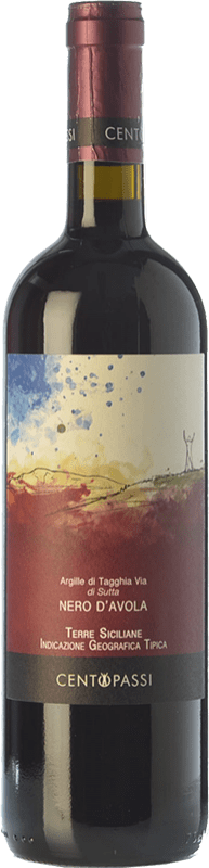 14,95 € Free Shipping | Red wine Centopassi Argille di Tagghia Via di Sutta I.G.T. Terre Siciliane Sicily Italy Nero d'Avola Bottle 75 cl