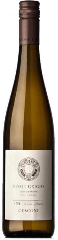 19,95 € Spedizione Gratuita | Vino bianco Cesconi Pinot Grigio I.G.T. Vigneti delle Dolomiti Trentino Italia Pinot Grigio Bottiglia 75 cl